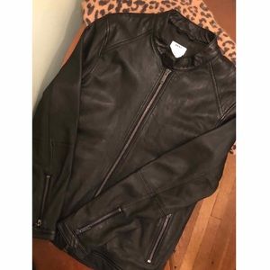 DKNY Men's Genuine Leather Lambskin Racer Jacket